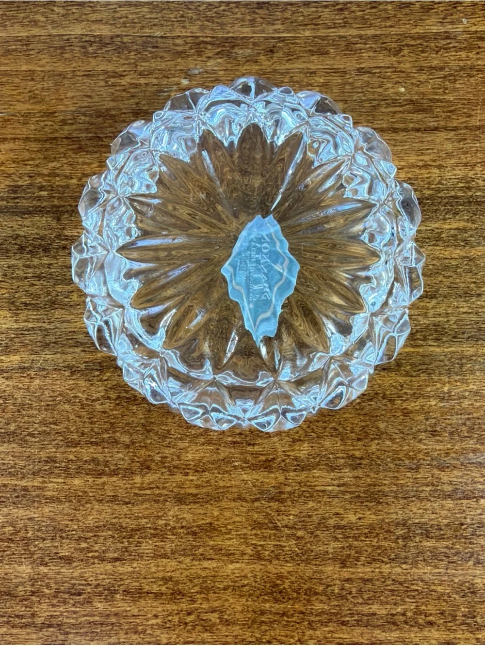 Clear Crystal Glass Trinket Dish with Pointed Finial